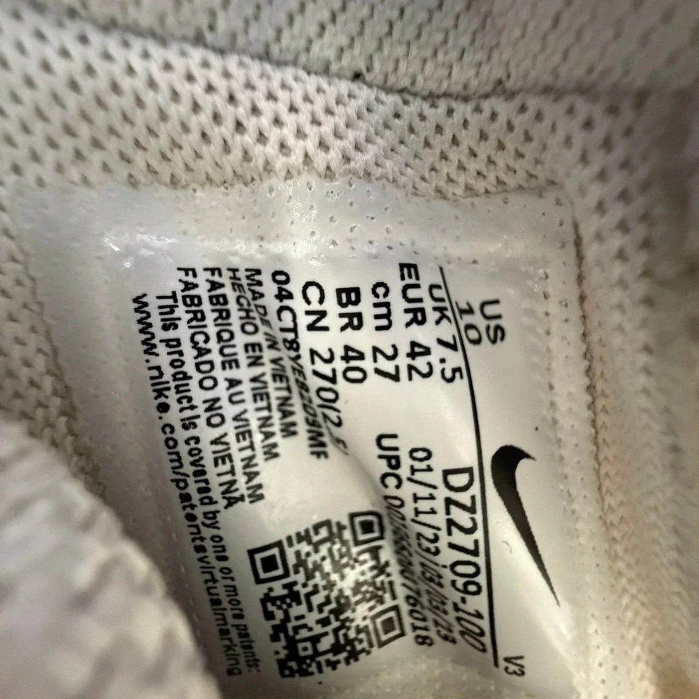 Nike Air Force 1 07 SE Women 10 White Sanddrift Geometric DZ2709-100 EUC